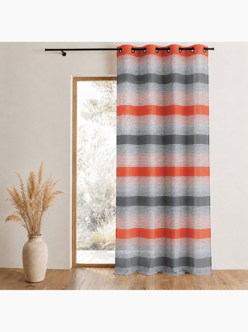 Cortina de organza tecida com riscas horizontais - Kiabi