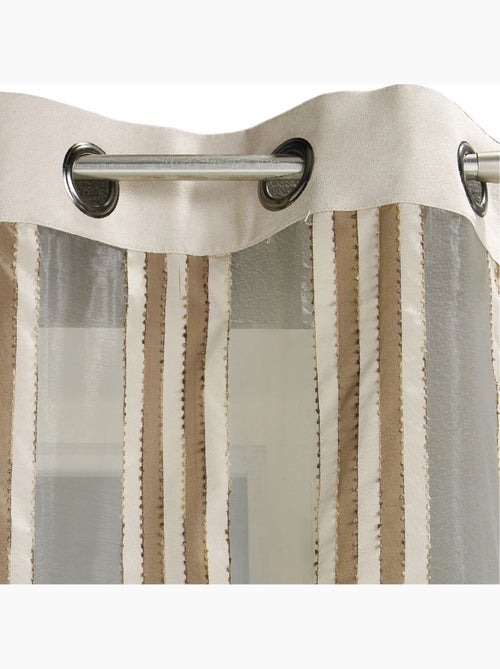 Cortina de organza transparente com riscas verticais - Kiabi