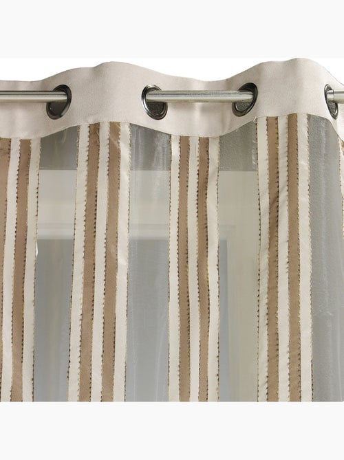 Cortina de organza transparente com riscas verticais - Kiabi