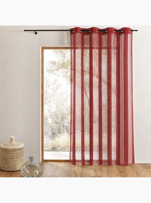 Cortina de organza transparente com riscas verticais - Kiabi