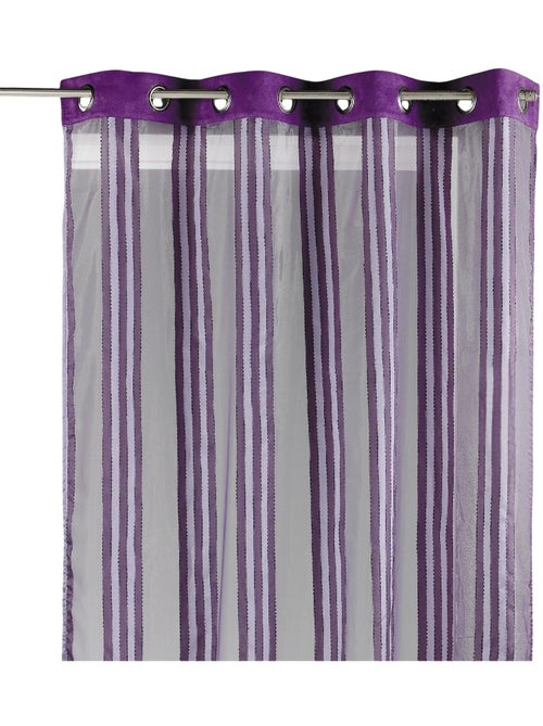 Cortina de organza transparente com riscas verticais - Kiabi