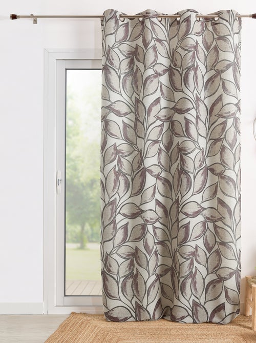 Cortina de polilina com estampado de folhas de aguarela - Kiabi