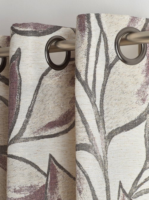 Cortina de polilina com estampado de folhas de aguarela - Kiabi