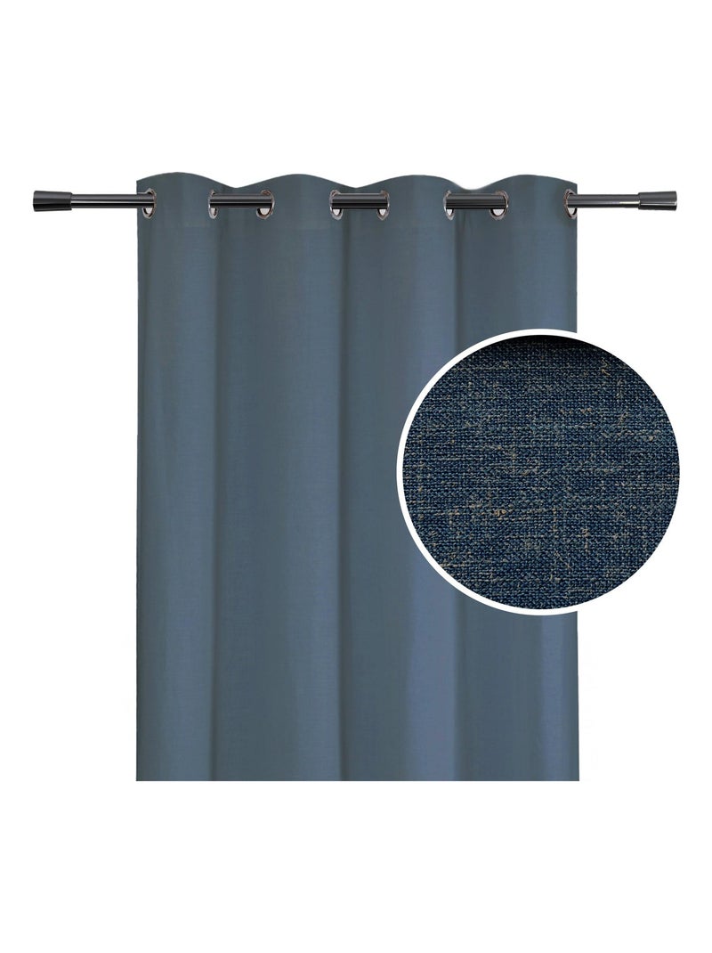 Cortina de polilina com ilhós Azul - Kiabi