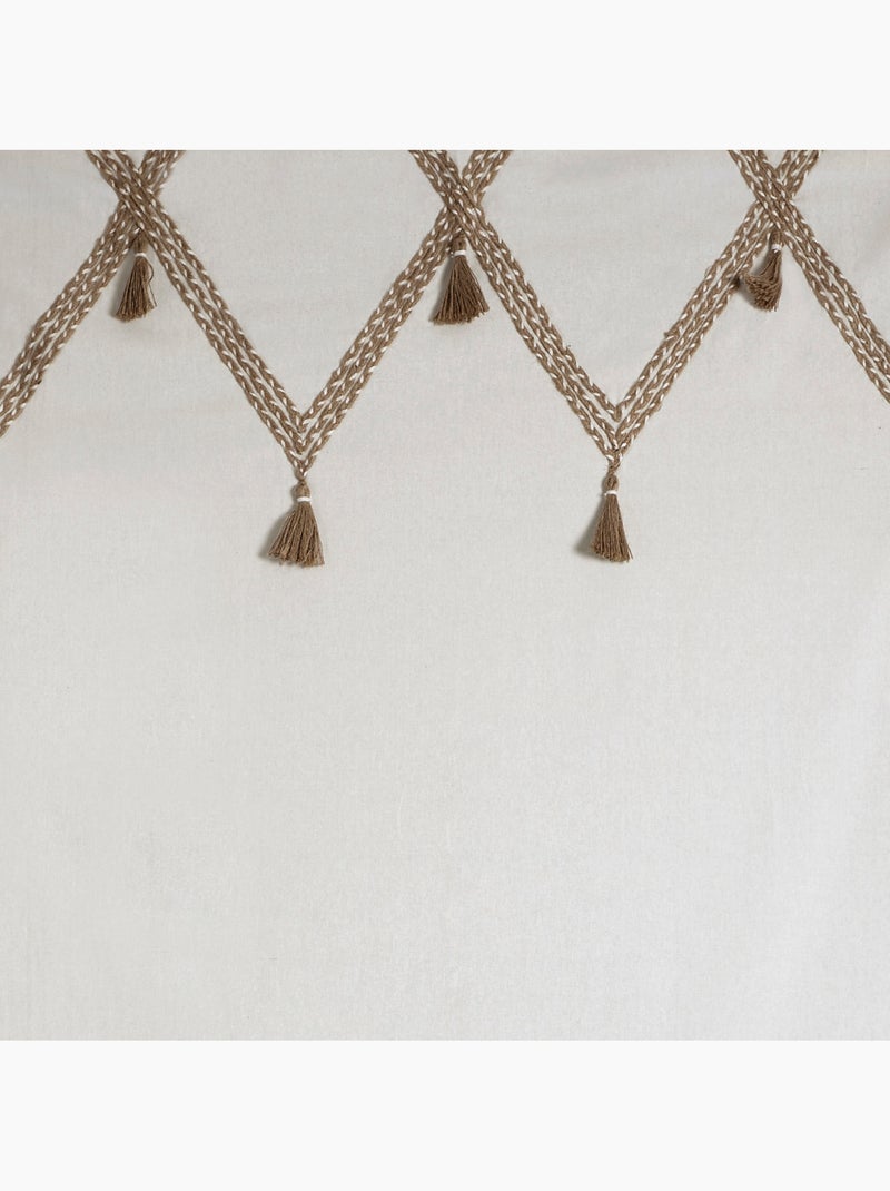 Cortina de pompom em algodão e juta Branco - Kiabi