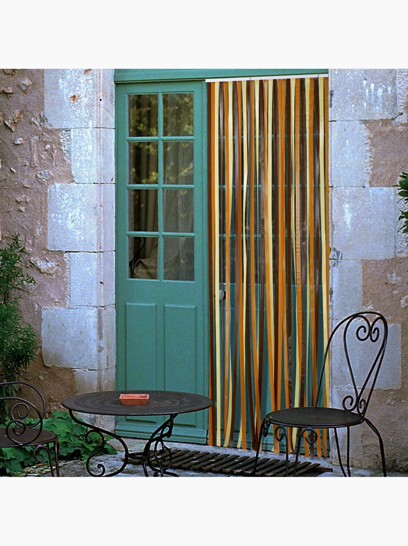 Cortina de porta com tiras coloridas Amarelo - Kiabi