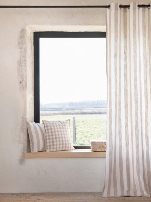 Cortina de riscas largas lourmarin 100% algodão - Kiabi