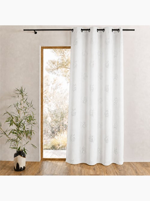 Cortina de shantung com estampado prateado - Kiabi