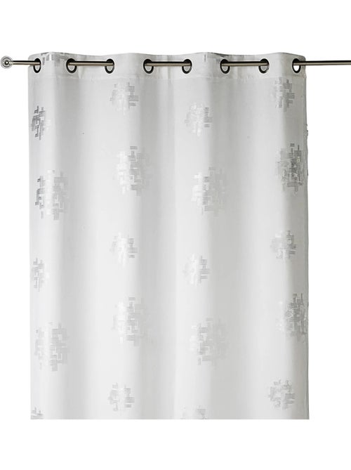 Cortina de shantung com estampado prateado - Kiabi