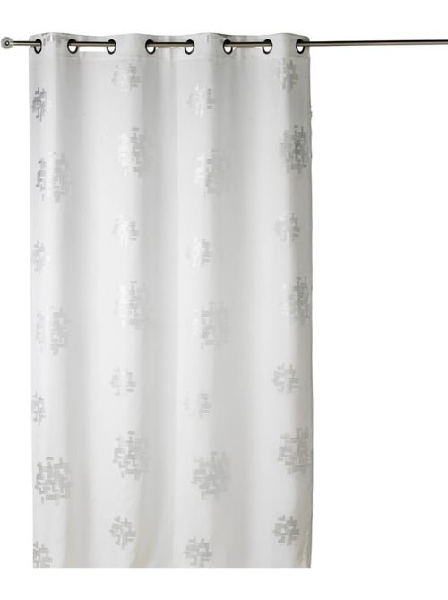 Cortina de shantung com estampado prateado - Kiabi