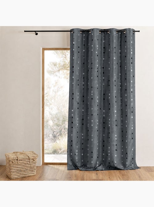 Cortina de shantung com padrão de bolas tecidas - Kiabi