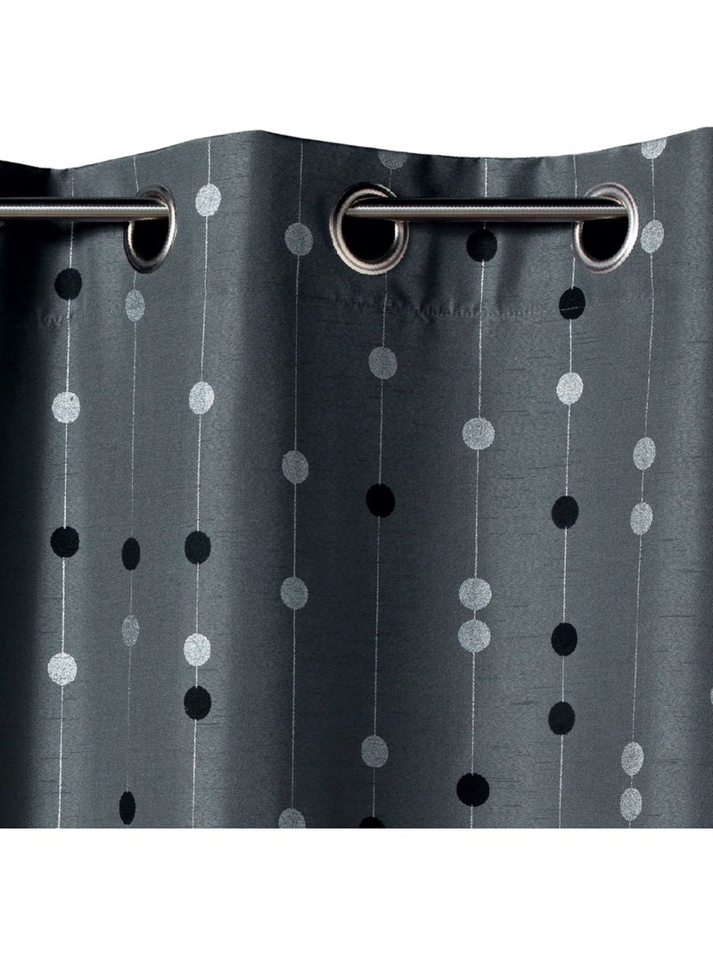 Cortina de shantung com padrão de bolas tecidas Cinza claro - Kiabi