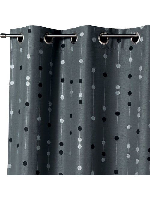 Cortina de shantung com padrão de bolas tecidas - Kiabi