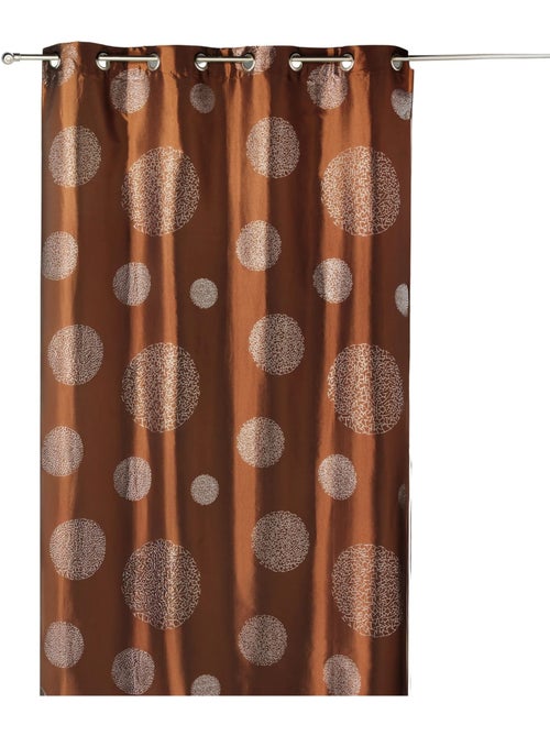 Cortina de tafetá estampado com círculos prateados - Kiabi