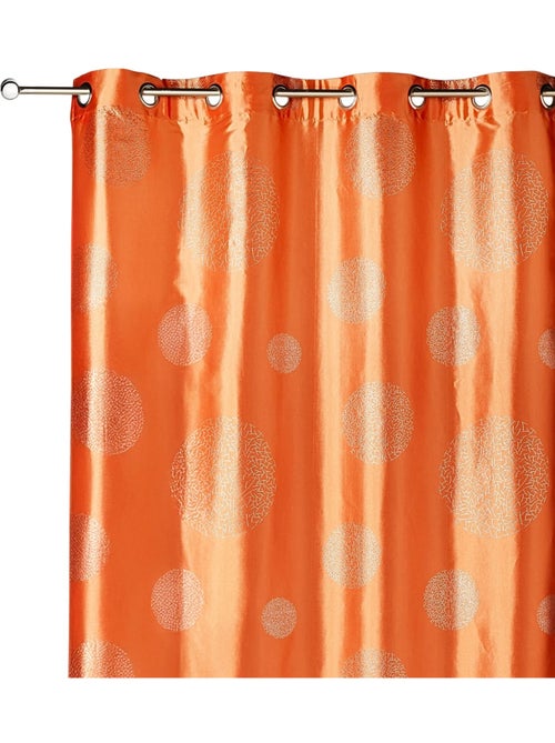 Cortina de tafetá estampado com círculos prateados - Kiabi