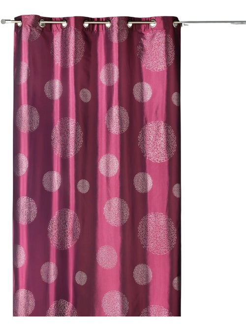 Cortina de tafetá estampado com círculos prateados - Kiabi