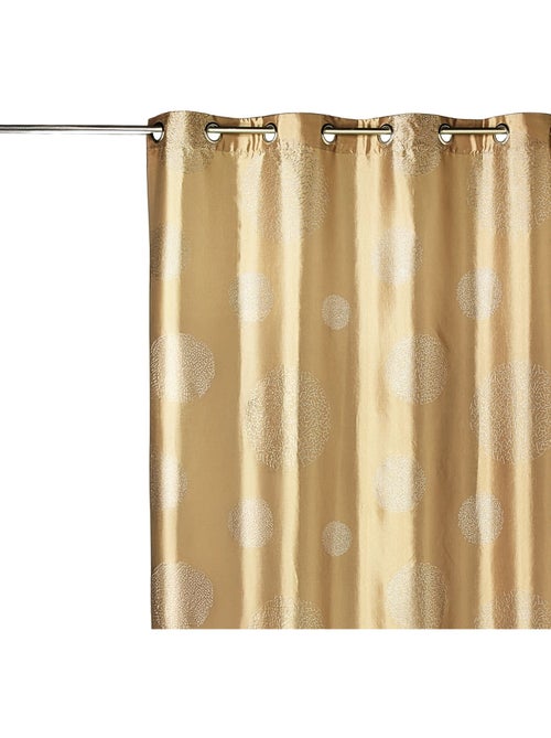 Cortina de tafetá estampado com círculos prateados - Kiabi