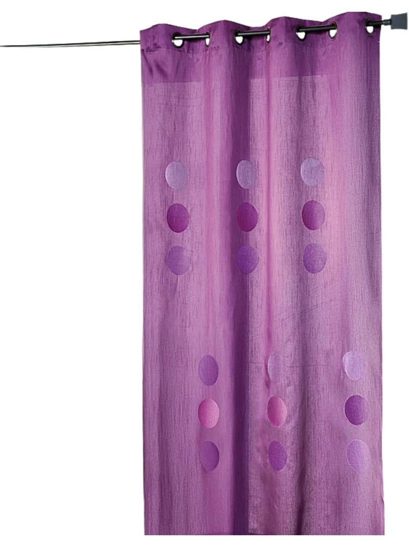 Cortina de tafetá shantung com padrão de bolinhas grandes Roxo ameixa - Kiabi