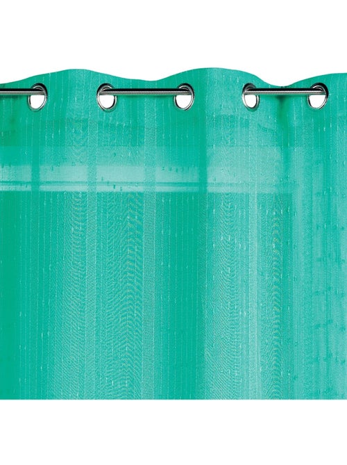 Cortina de tecido com riscas finas em padrão de rede - Kiabi Cortina de tecido com riscas finas em padrão de rede - Kiabi