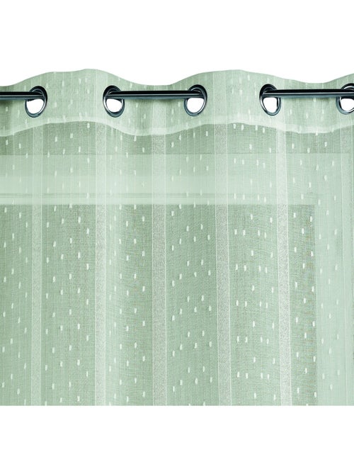 Cortina de tecido com riscas finas em padrão de rede - Kiabi Cortina de tecido com riscas finas em padrão de rede - Kiabi