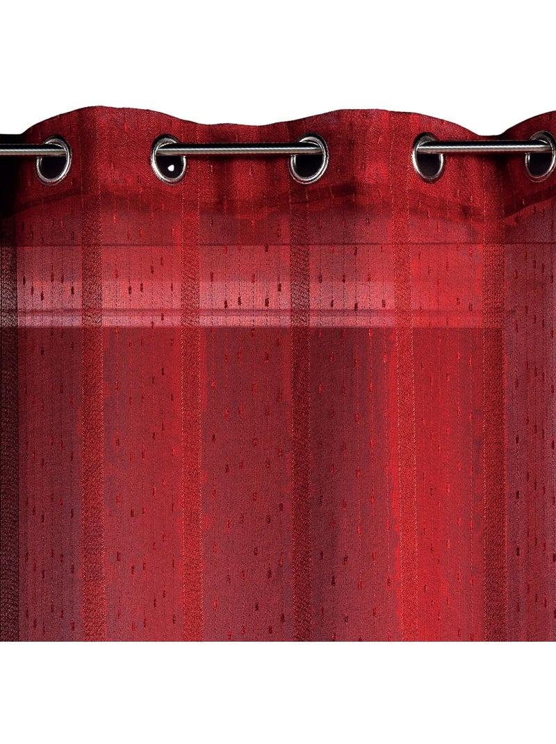 Cortina de tecido com riscas finas em padrão de rede Vermelho - Kiabi