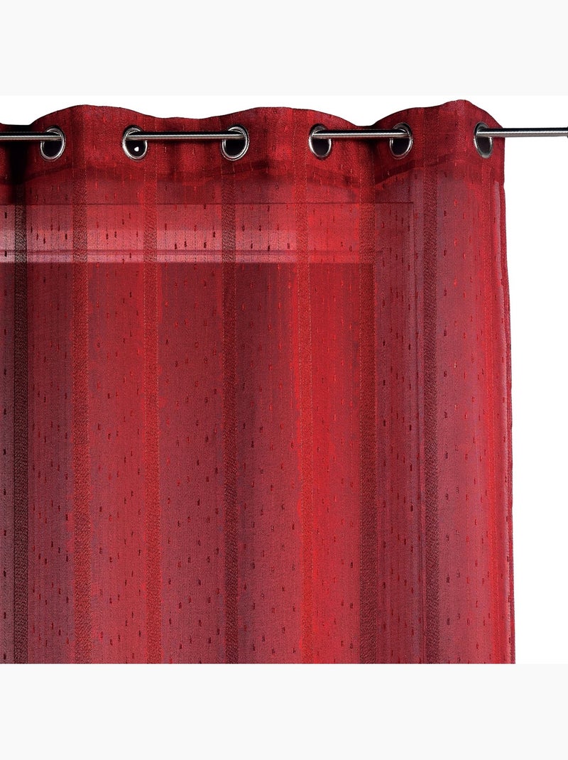 Cortina de tecido com riscas finas em padrão de rede Vermelho - Kiabi