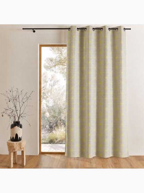 Cortina de tecido de algodão com estampados gráficos - Kiabi