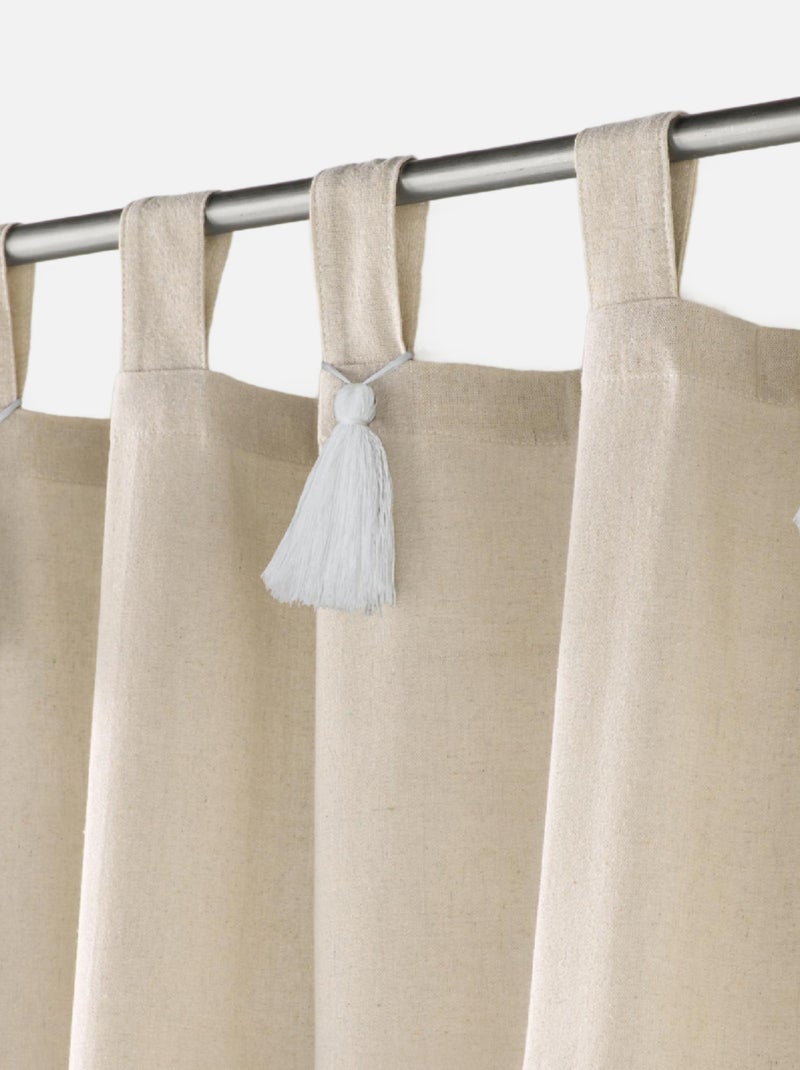 Cortina de uma só peça com borlas Branco - Kiabi