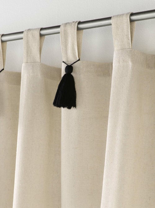 Cortina de uma só peça com borlas - Kiabi Cortina de uma só peça com borlas - Kiabi