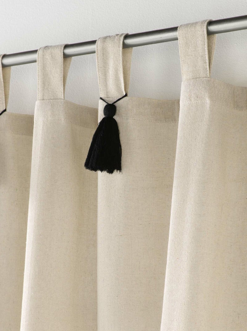 Cortina de uma só peça com borlas Preto - Kiabi