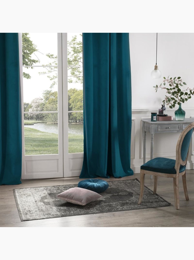 Cortina de veludo blackout Azul - Kiabi