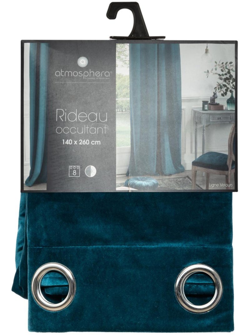 Cortina de veludo blackout Azul - Kiabi