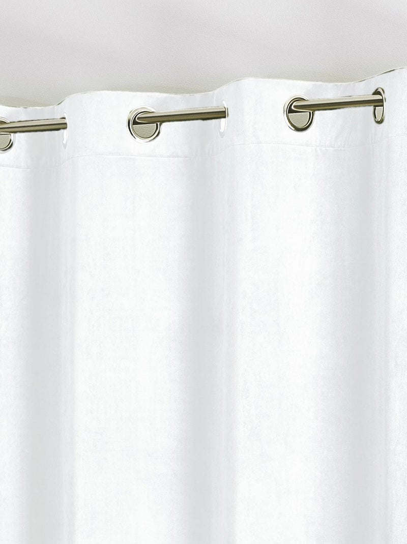 Cortina de veludo feltrado simples Branco - Kiabi