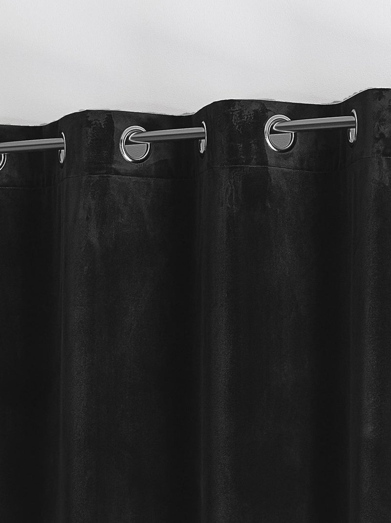 Cortina de veludo feltrado simples Preto - Kiabi