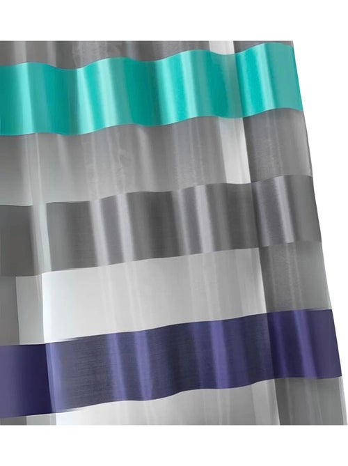 Cortina de véu com riscas horizontais largas em dois materiais - Kiabi