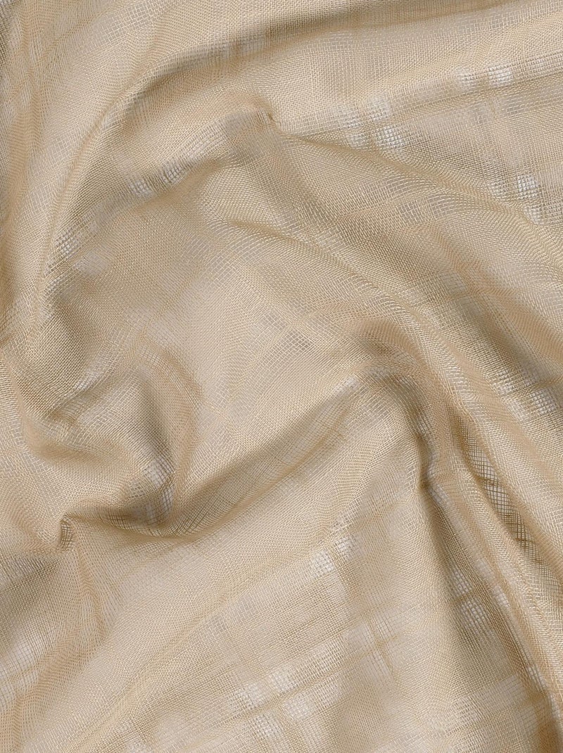 Cortina de voile com ilhós e motivos de quadrados alsacianos Bege - Kiabi