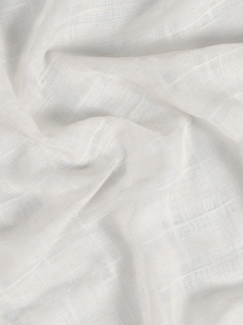 Cortina de voile com ilhós e motivos de quadrados alsacianos Branco - Kiabi