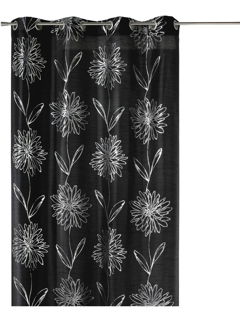 Cortina difusora com motivos florais metalizados Preto - Kiabi