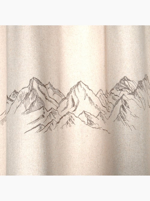 Cortina difusora com padrão de montanha e ilhós, com efeito de lã - Kiabi