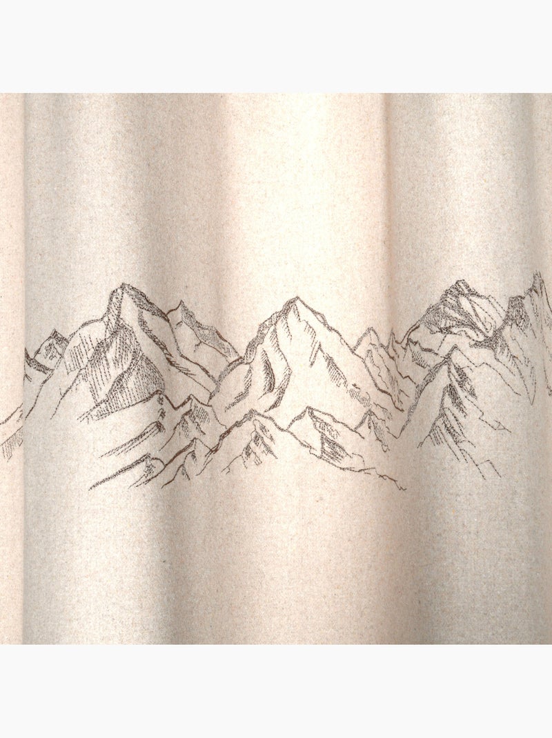 Cortina difusora com padrão de montanha e ilhós, com efeito de lã Madeira natural - Kiabi