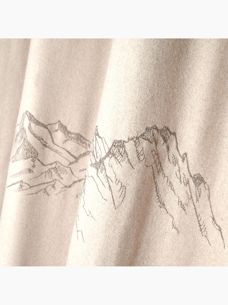 Cortina difusora com padrão de montanha e ilhós, com efeito de lã Madeira natural - Kiabi