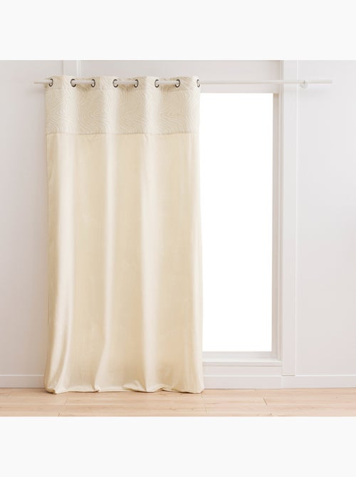 Cortina difusora de veludo com ilhós e faixa em jacquard com padrão de zebra - Kiabi