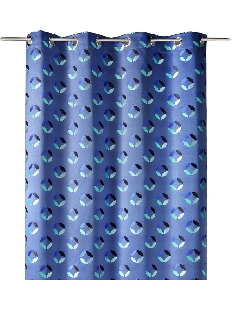 Cortina difusora em jacquard com motivos em forma de roseta Azul - Kiabi