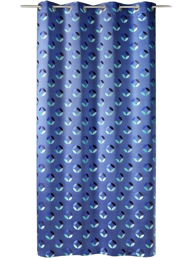 Cortina difusora em jacquard com motivos em forma de roseta Azul - Kiabi