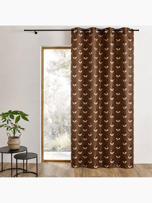 Cortina difusora em jacquard com motivos em forma de roseta - Kiabi