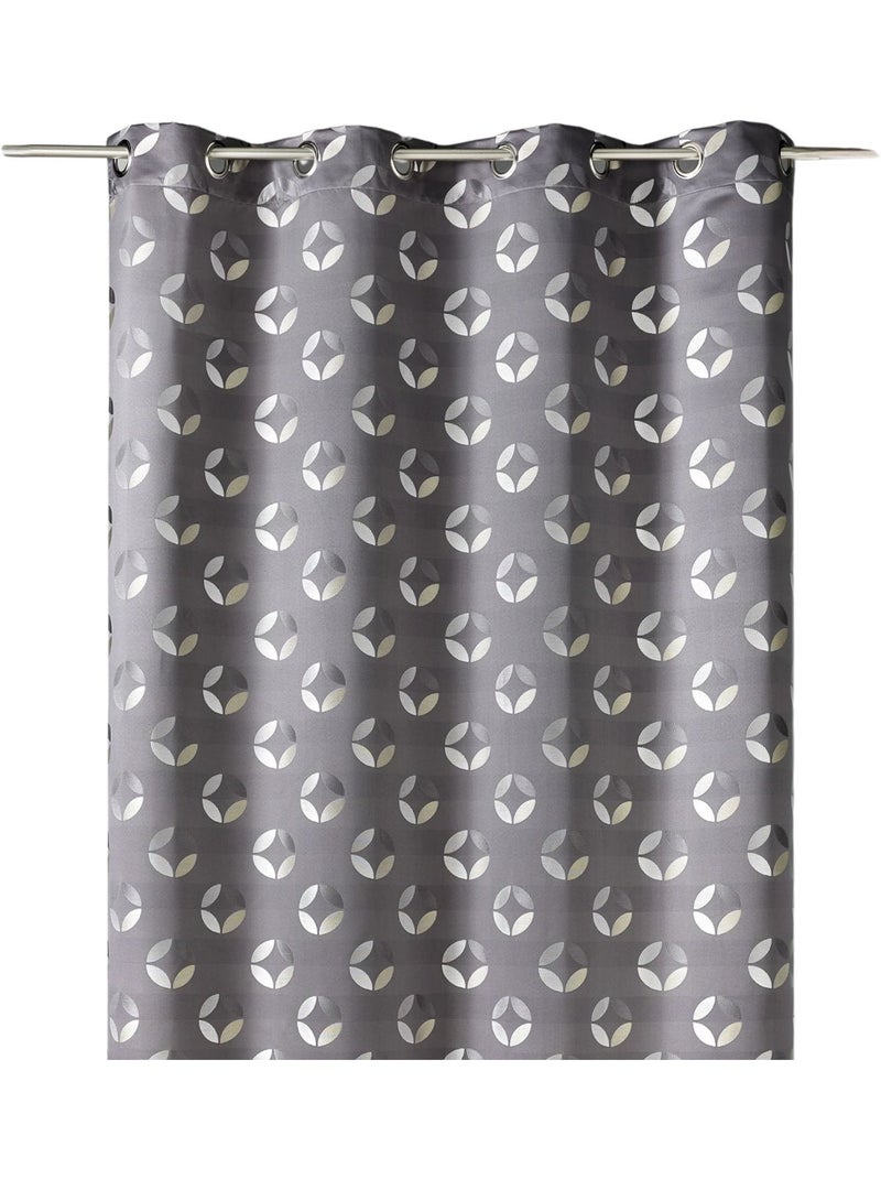 Cortina difusora em jacquard com motivos em forma de roseta Cinza claro - Kiabi