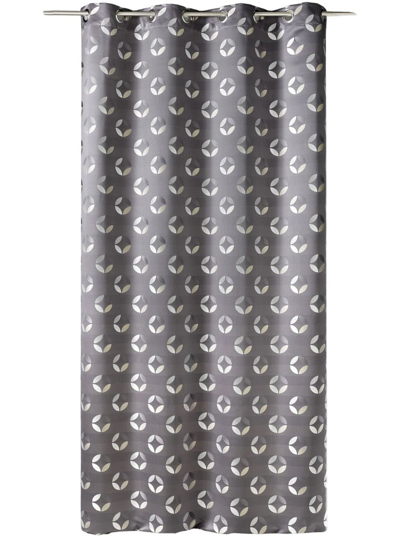 Cortina difusora em jacquard com motivos em forma de roseta Cinza claro - Kiabi