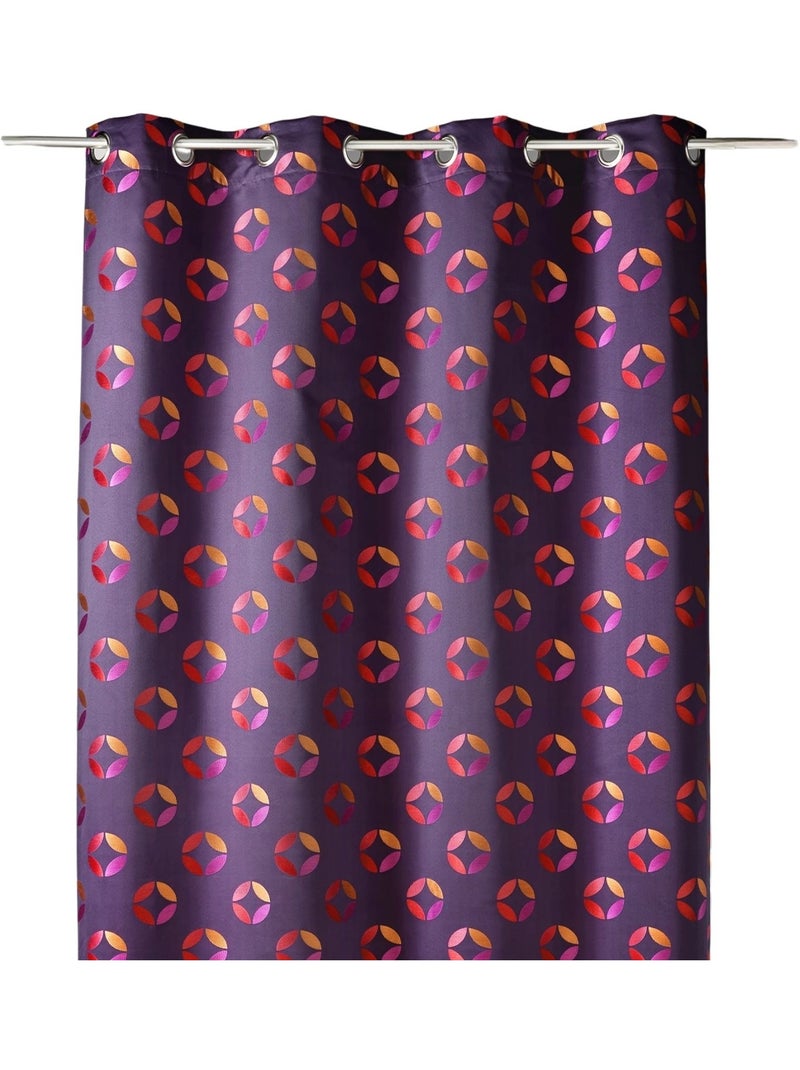 Cortina difusora em jacquard com motivos em forma de roseta Roxo ameixa - Kiabi