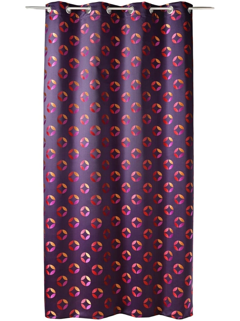 Cortina difusora em jacquard com motivos em forma de roseta Roxo ameixa - Kiabi
