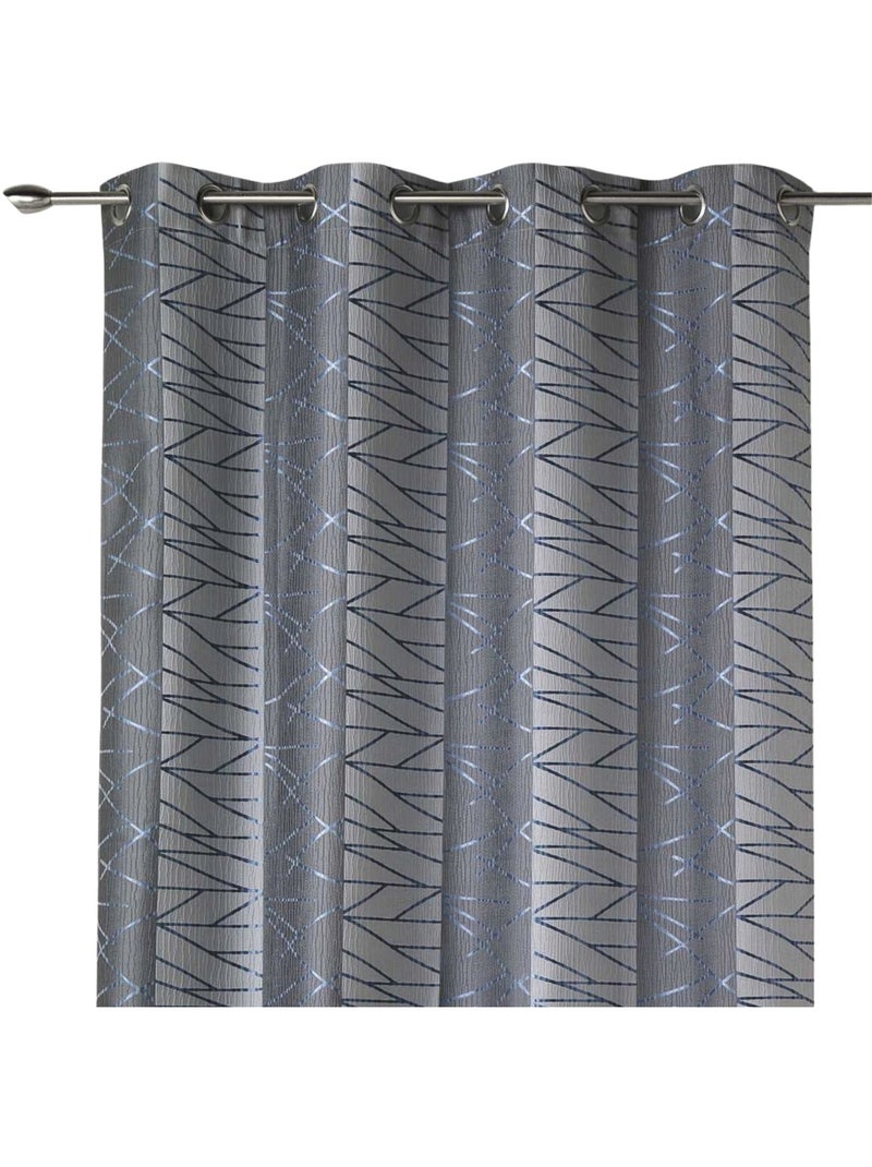 Cortina difusora em jacquard com riscas verticais de design Azul - Kiabi